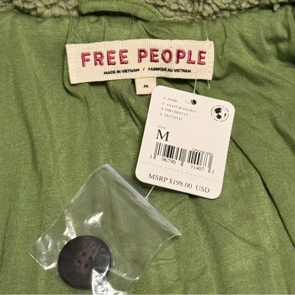 Free People‎ Joplin Cozy Sweet Pistachio Jacket Size Medium Women
